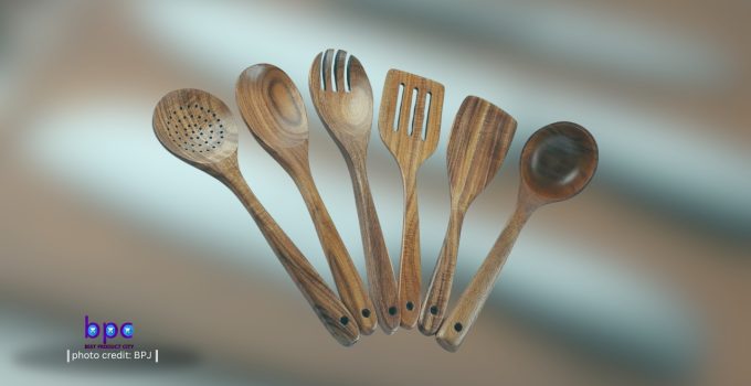 Zulay Kitchen Extra-Large 6-Piece Wooden Spoon Set